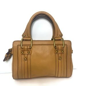SOLD! SOLD!Vintage Banana Republic Caramel Color Leather Double Handle Handbag